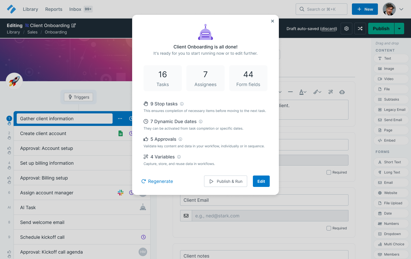 screenshot of Process Street